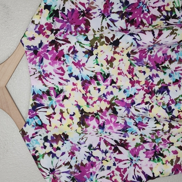 CAbi Eden Floral Multicolor Shortsleeve Wrap Top - Picture 8 of 10